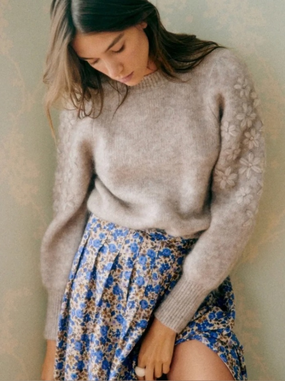 Sezane Floral Alicia Skirt size 34 Like New